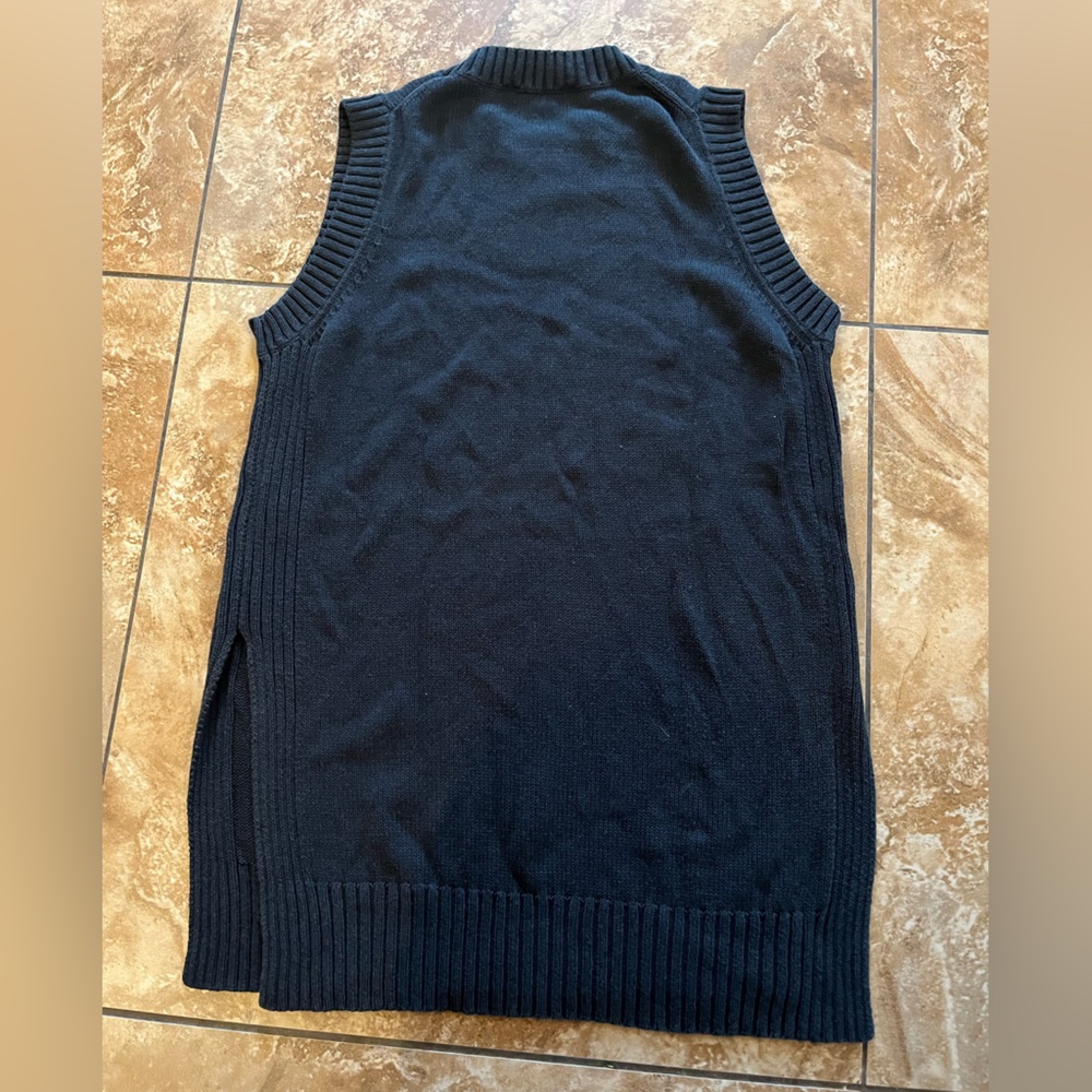 Everlane "The Open Knit Tank Vest" Black Side Slit - Size Medium - Picture 8 of 12